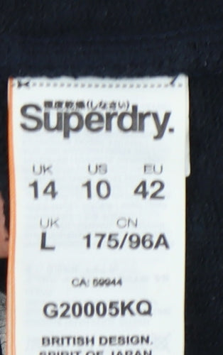 Superdry Unisex Black Pullover Hoodie L Casual