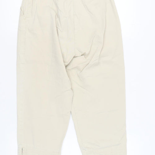 Bonmarché Women Beige Trousers Size 12 Cotton Casual