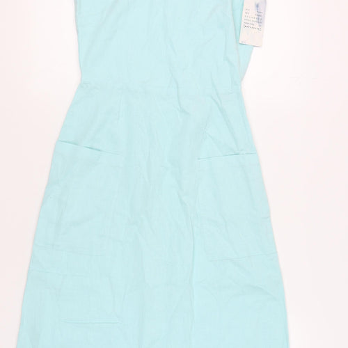 Warehouse Women's Blue Slip Dress, Size 6, Summer Style