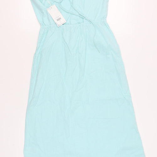 Warehouse Women's Blue Slip Dress, Size 6, Summer Style