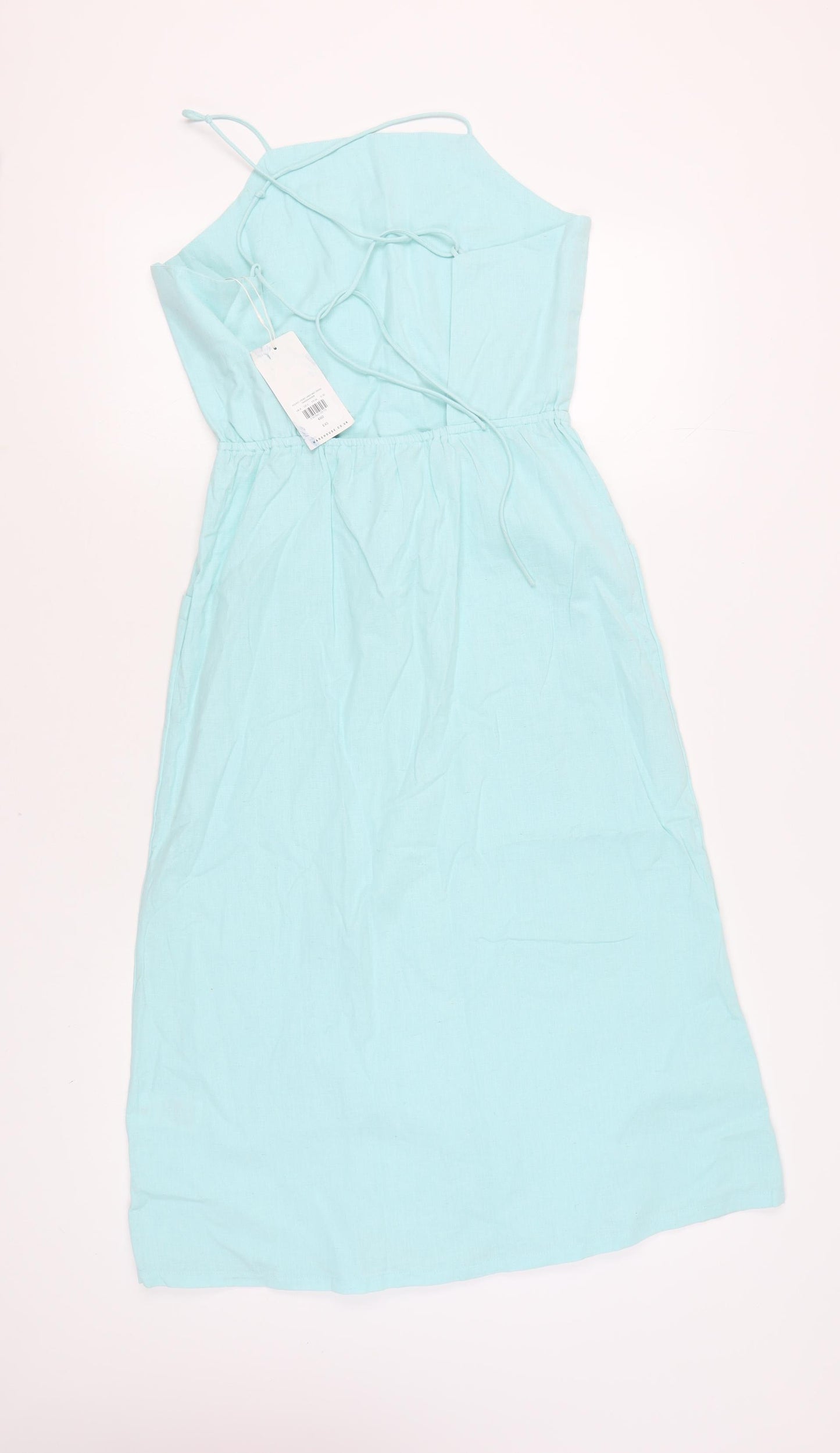 Warehouse Women's Blue Slip Dress, Size 6, Summer Style