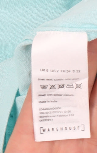 Warehouse Women's Blue Slip Dress, Size 6, Summer Style