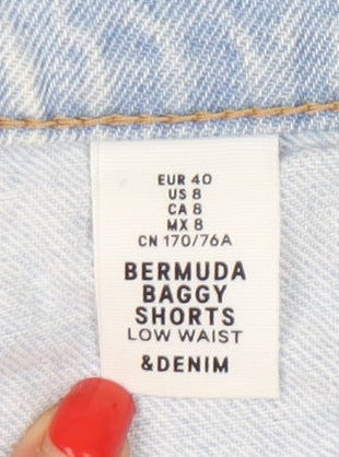 H&M Women's Blue Bermuda Denim Shorts Size 12