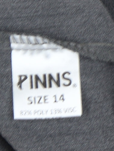 PINNS Women's Grey Straight Leg Trousers Size 14