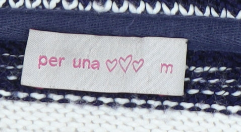 Per Una Women's Blue Striped Cardigan M