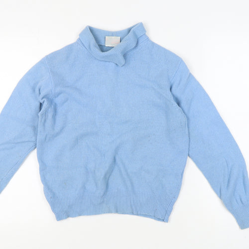 Poppy Women's Blue Mock Neck Pullover Jumper Size 12