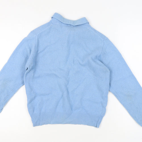 Poppy Women's Blue Mock Neck Pullover Jumper Size 12