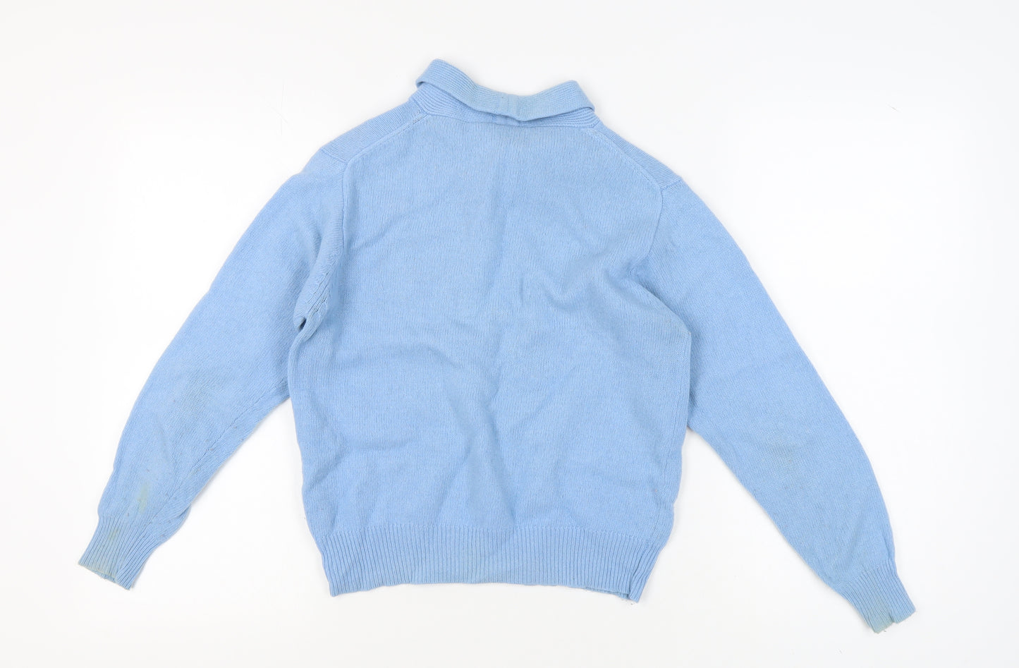 Poppy Women's Blue Mock Neck Pullover Jumper Size 12