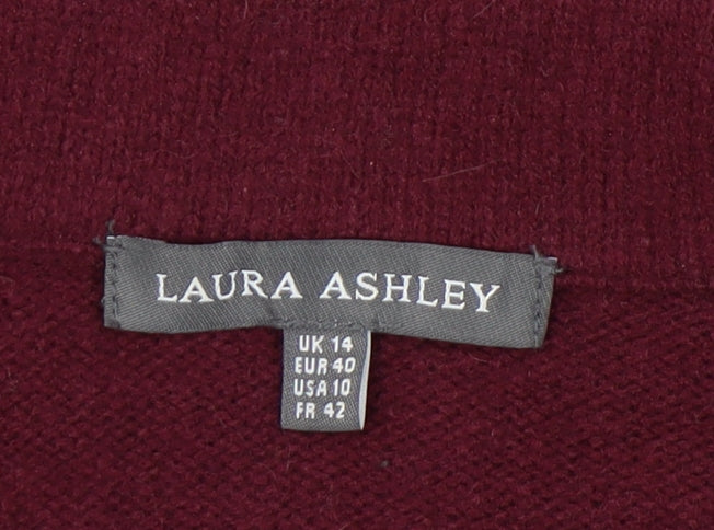 Laura Ashley Women's Red Collared Belted Vest - Size 14