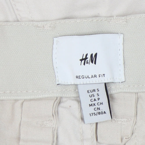 H&M Men's Beige Chino Shorts S Regular Fit