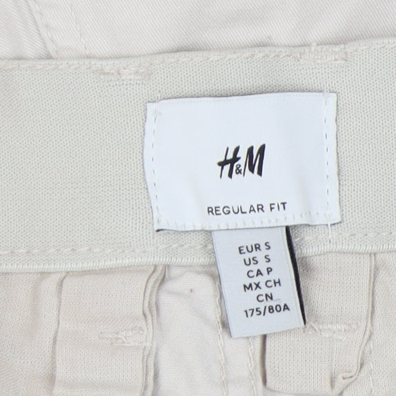 H&M Men's Beige Chino Shorts S Regular Fit