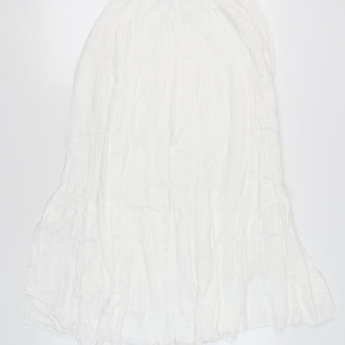 Stradivarius Women's Long White Peasant Skirt Size S