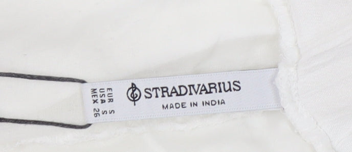 Stradivarius Women's Long White Peasant Skirt Size S