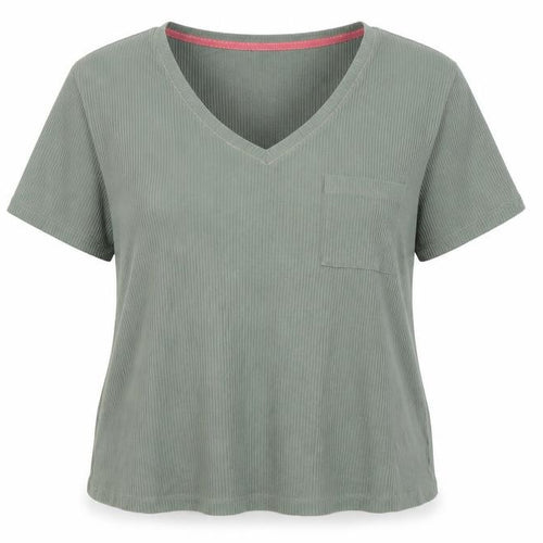 Marks and Spencer Women's Green V-Neck T-Shirt Size 14