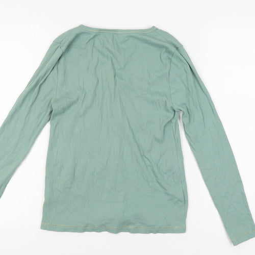 Marks and Spencer Women's Green V-Neck T-Shirt 14