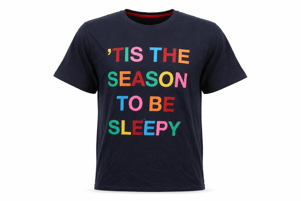Marks and Spencer Men's Blue Cotton Funny T-Shirt M