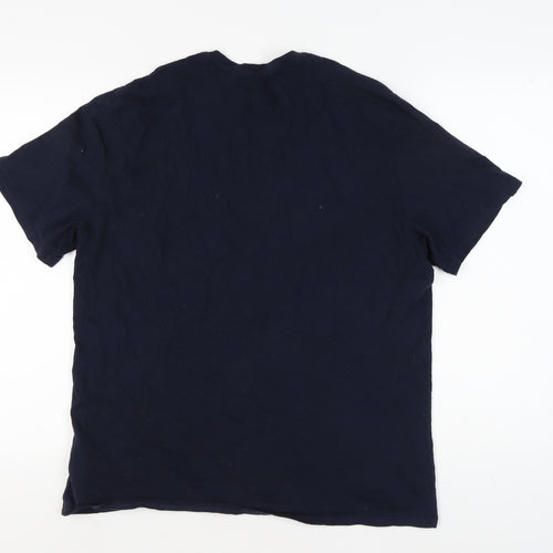 Marks and Spencer Men's Blue Cotton Funny T-Shirt M