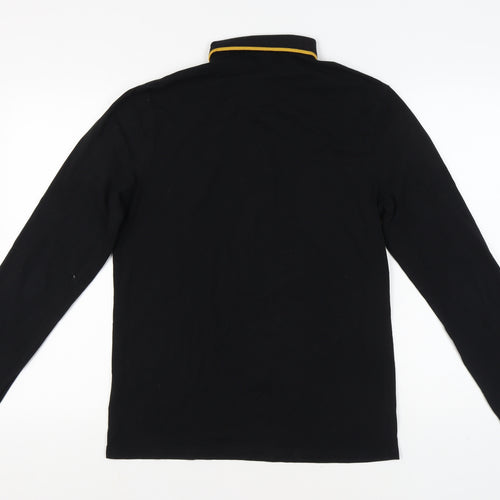 River Island Men's Black Long Sleeve Polo L