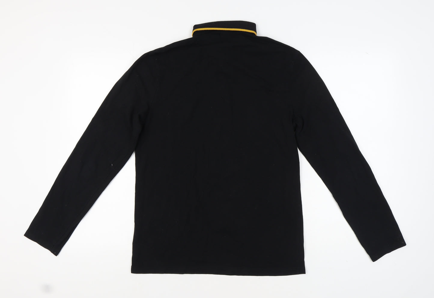 River Island Men's Black Long Sleeve Polo L