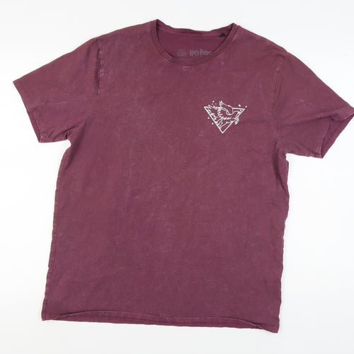 Harry Potter Purple T-Shirt L Men’s Logo Short Sleeve