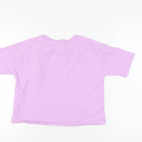 Next Girls Purple Basic T-Shirt Short Sleeve Cotton 11 Years