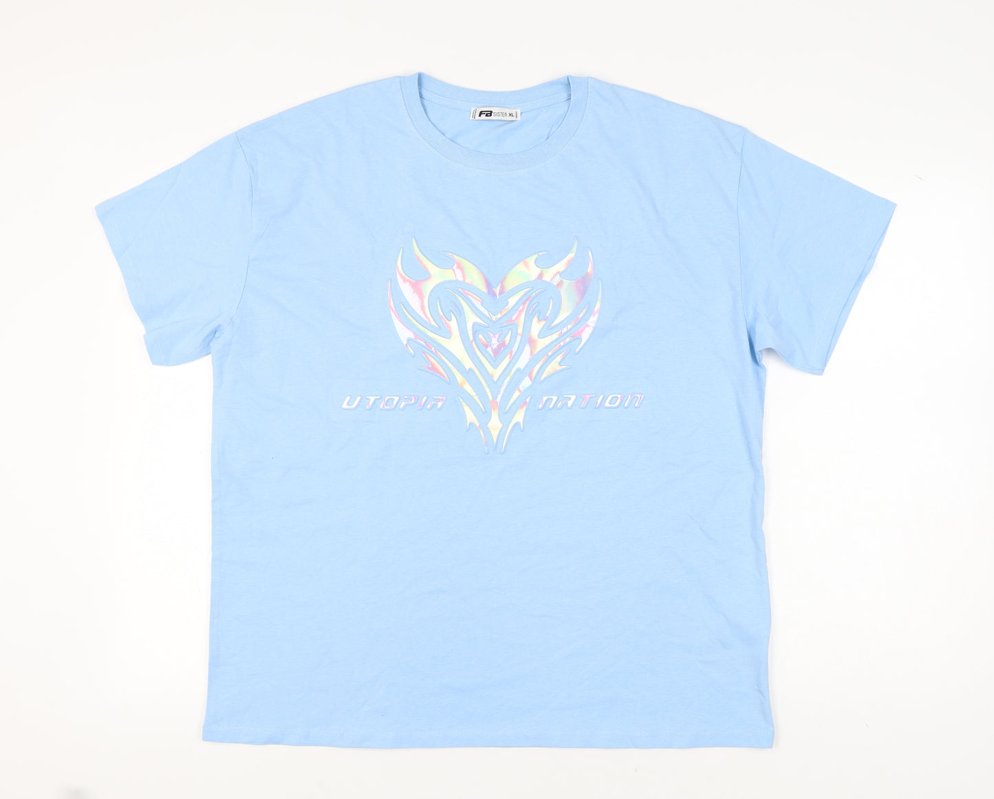 FB Sister Blue Cotton T-Shirt XL Women
