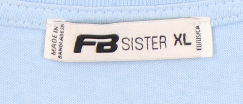 FB Sister Blue Cotton T-Shirt XL Women