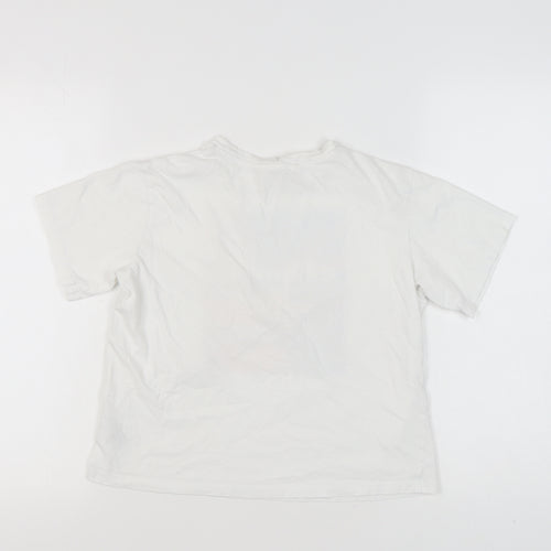H&M Girls White Adventure Graphic T-Shirt 8-10 Years