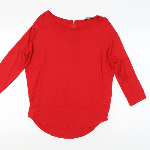 Select Women's Red Boat Neck 3/4 Sleeve T-Shirt Size 8