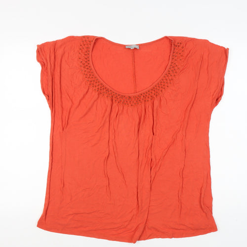 Rogers Women's Orange Plus Size Embroidered T-Shirt