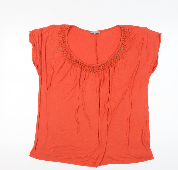Rogers Women's Orange Plus Size Embroidered T-Shirt