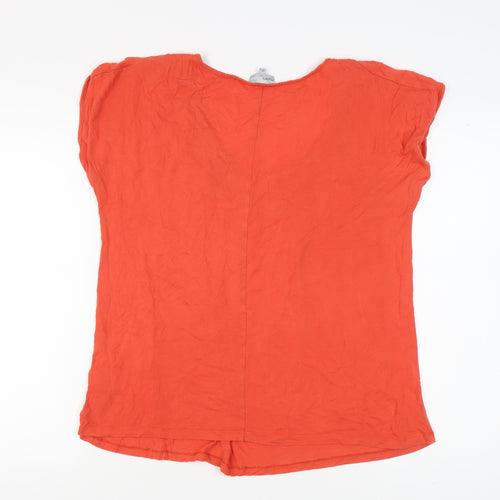Rogers Women's Orange Plus Size Embroidered T-Shirt