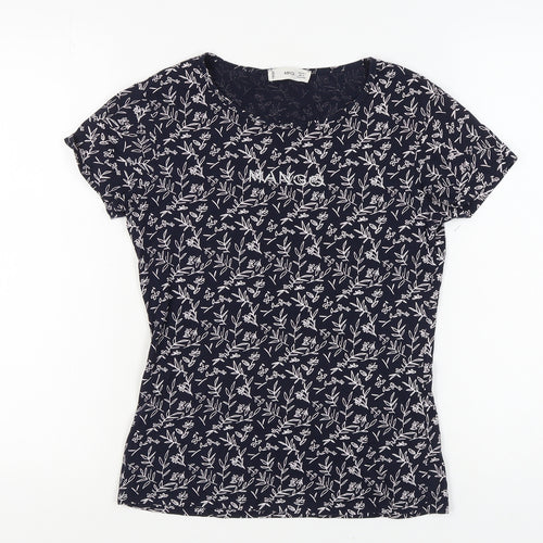 MNG Women's Black Floral T-Shirt - Size S