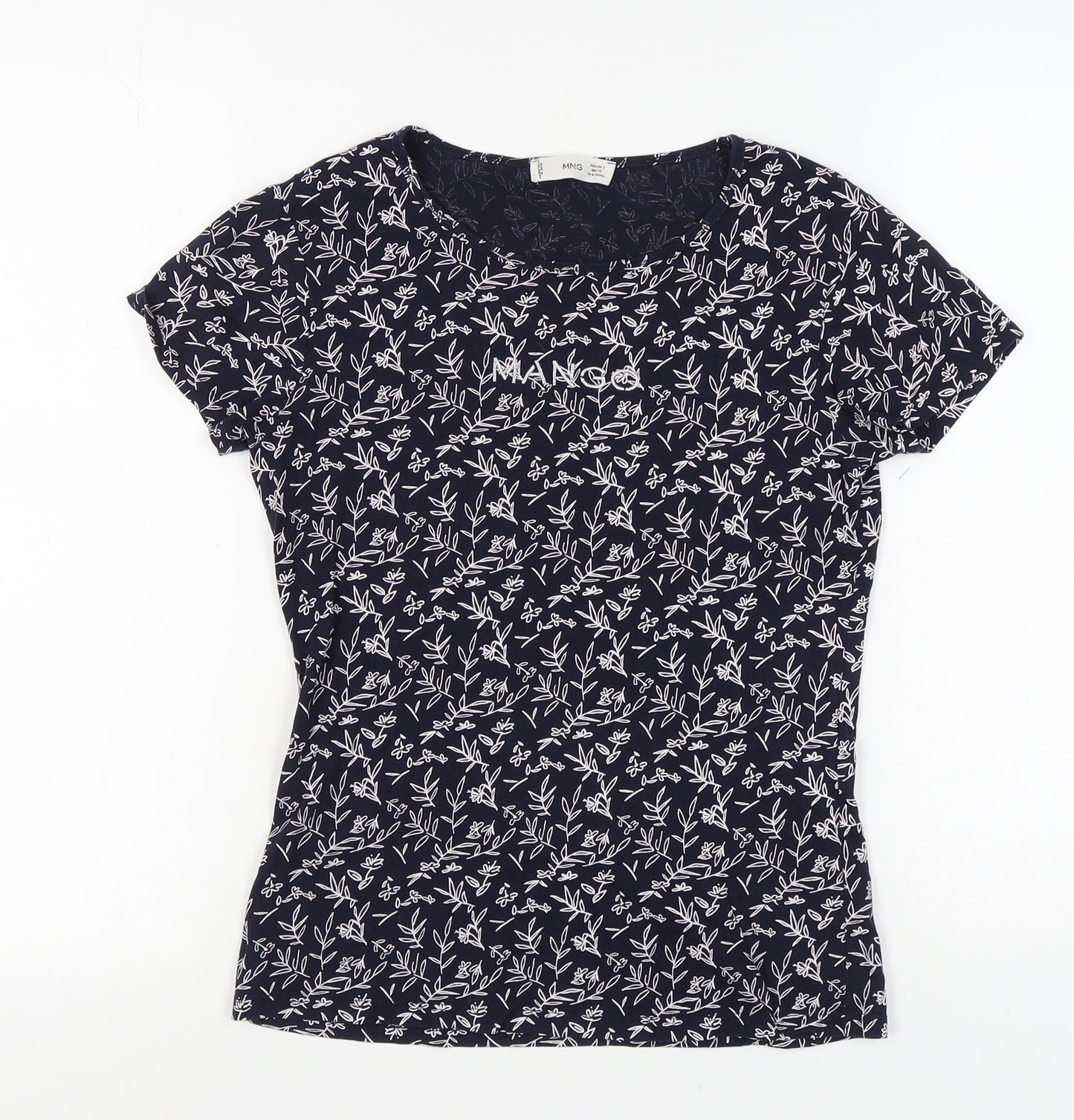 MNG Women's Black Floral T-Shirt - Size S