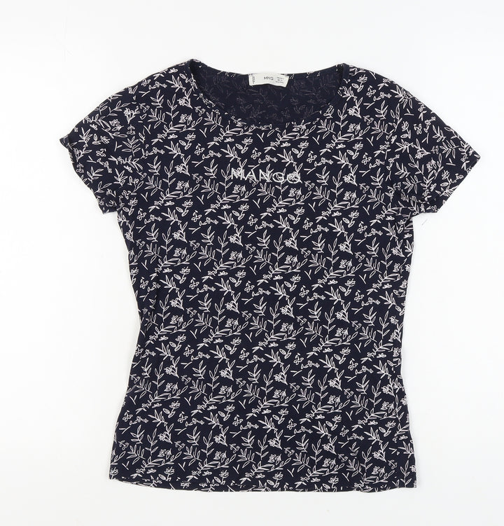 MNG Women's Black Floral T-Shirt - Size S