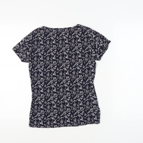 MNG Women's Black Floral T-Shirt - Size S
