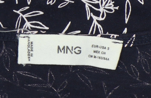 MNG Women's Black Floral T-Shirt - Size S