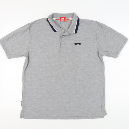 Slazenger Men's Grey Polo Shirt Size L