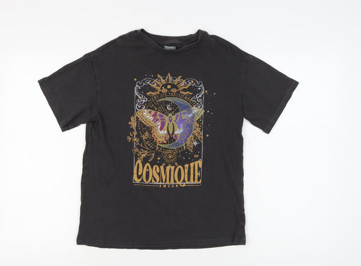 NEXT Girls Black Cosmic Graphic T-Shirt 12 Years