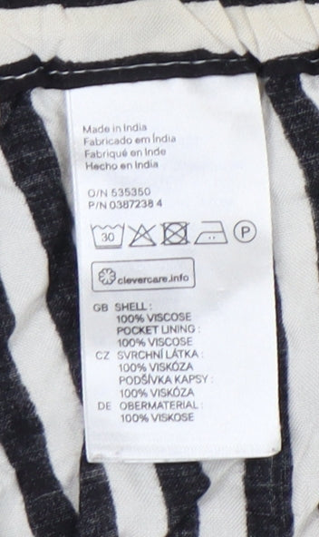 H&M Women's Black Striped Shorts Size 10