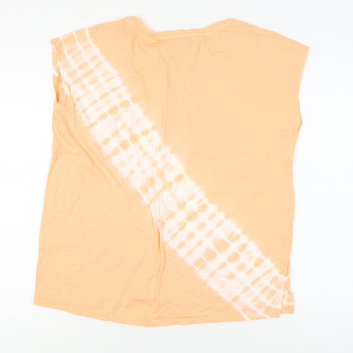 Hush Women's Orange Sleeveless T-Shirt, Size S, Summer Casual