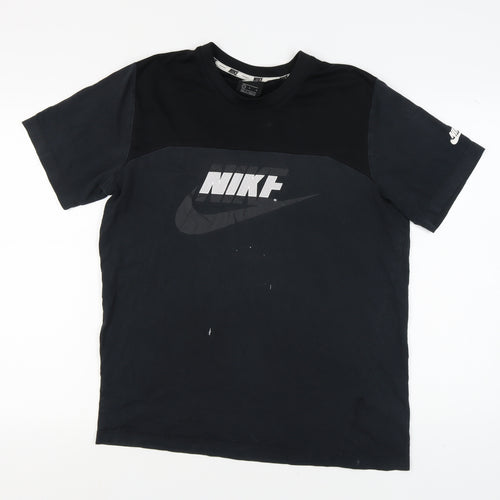 Nike Men's Black Graphic Print T-Shirt - Large