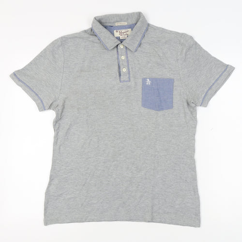 Penguin Men's Grey Polo Shirt M Collared Pocket Style