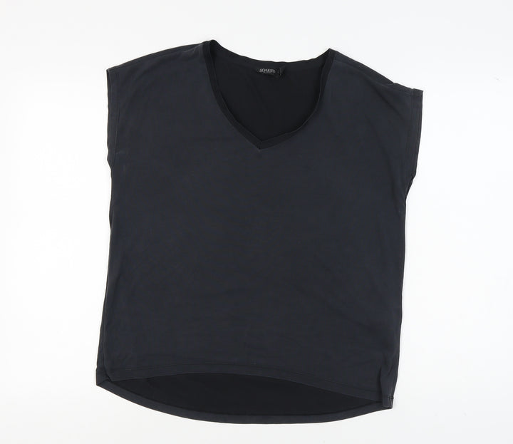 Soaked in Luxury Women's Black V-Neck Jersey Top M