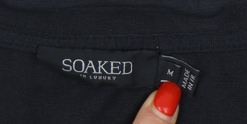 Soaked in Luxury Women's Black V-Neck Jersey Top M