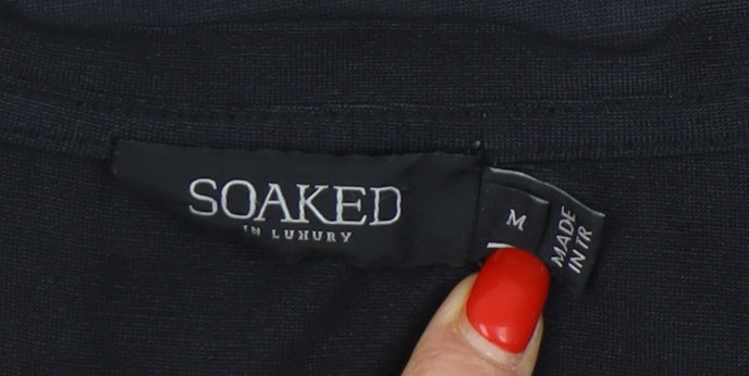 Soaked in Luxury Women's Black V-Neck Jersey Top M