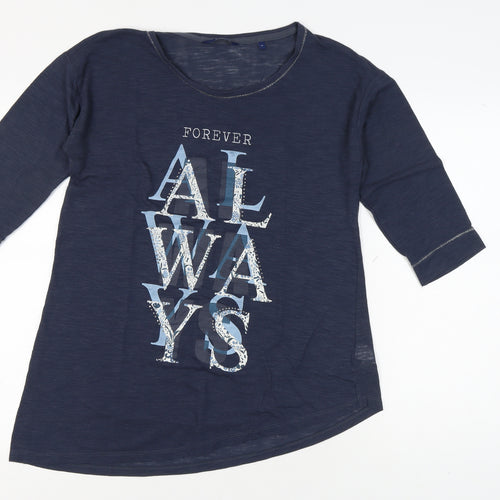 Next Women's Blue 3/4 Sleeve T-Shirt Size 14