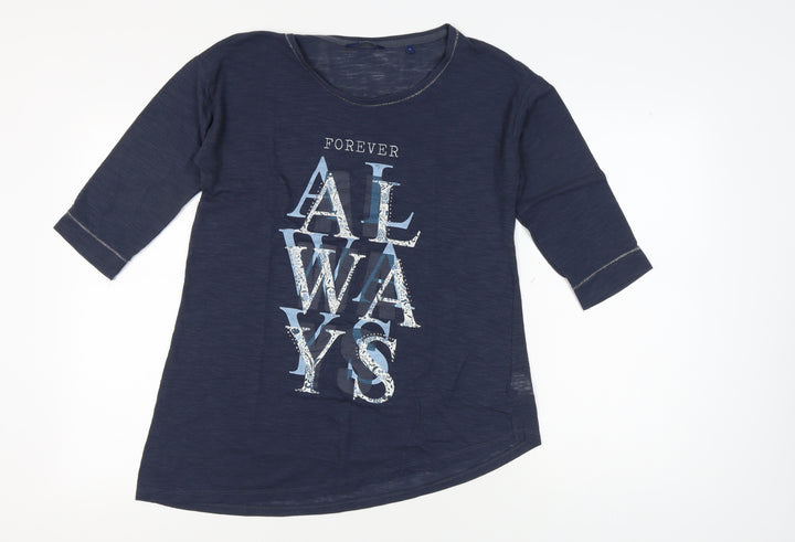 Next Women's Blue 3/4 Sleeve T-Shirt Size 14