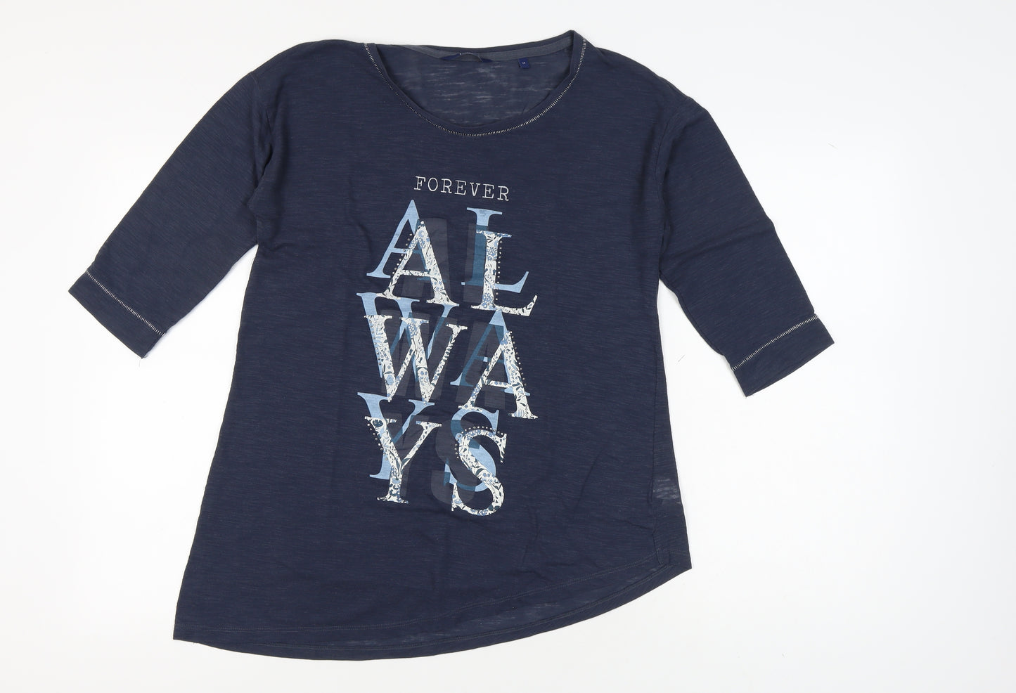 Next Women's Blue 3/4 Sleeve T-Shirt Size 14