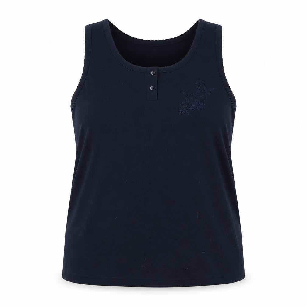 Front view of NUGGETS Women's Blue XL Embroidered Tank Top